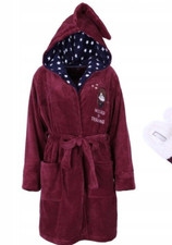 Harry Potter Women's Plush Hooded Robe Gryffindor Burgundy Fleece Bathrobe Gift