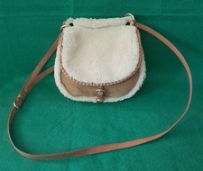 UGG Soft Leather & Sheepskin Bag, Cross-Body Style, Tan & Cream
