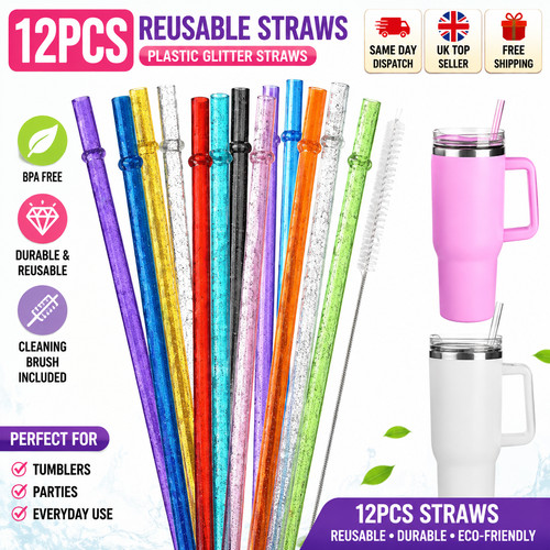 12pcs straws reusable straw - 12pcs,