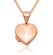 14K Solid Rose Gold Heart