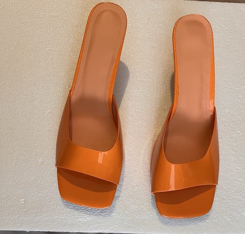 Bright orange square toe - orange,