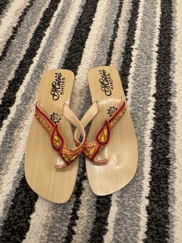 Orange and red girls sandals - red,