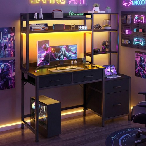 Black corner desk with - desk,