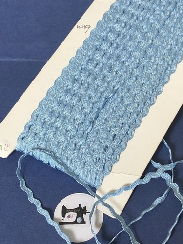 6mm pale blue ric rac - 3m,