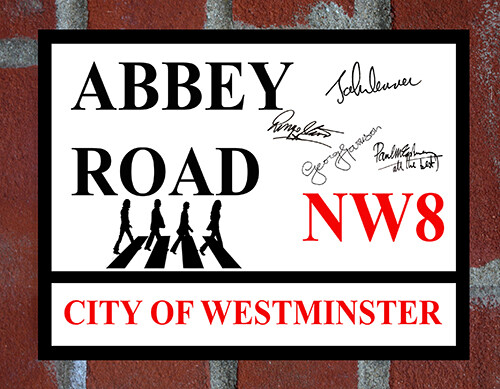 Abbey road metal sign - road,