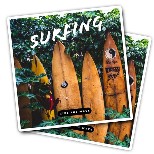 Vinyl stickers surfing - 2x,