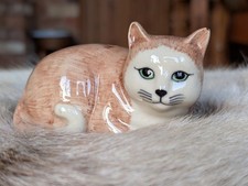 Quail Ceramic  Cat Figurine