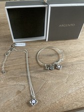 Argento Karma Silver With Pale Pink Stone Necklace And Boho Bracelet Brand New