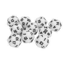 :(White)10PCS Polyhedral Dice