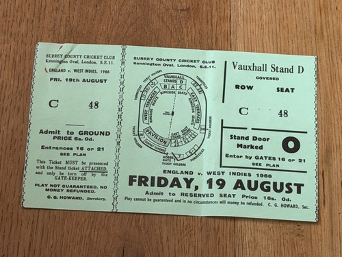 Ticket 1966 england - v, west