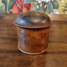Antique Victorian late 19th century wooden tea caddy or spice jar fruit wood
