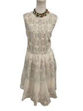 No.1 Jenny Packham Nude Pearl Embellished Flared Dress Size 20 Pristine