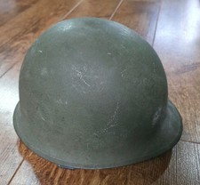 United States rear seam swivel bale M1 helmet with 54 stencilled on the rear