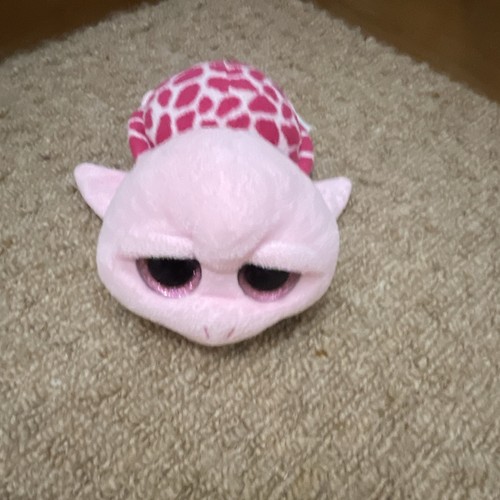 Pink and white plush turtle - and,