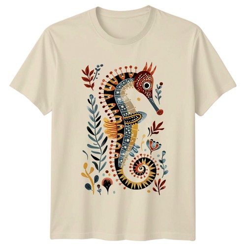 Scandinavian folk art seahorse - scandinavian,