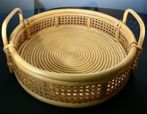 Vintage coiled rattan wicker - vintage,