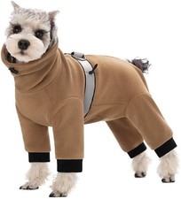 Aitoli Cosy Polar Fleece Dog Coat. Size Small. Full neck & leg cover. Back Zip