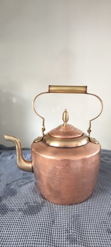 Large antique copper kettle - large,