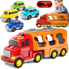 Toy Truck Carrier & 4 Mini