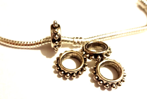 Pcs tibetan silver - silver, donut