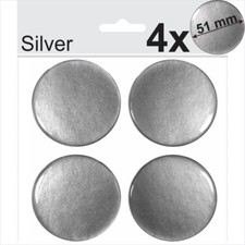 4x 51mm Silver Domed Resin