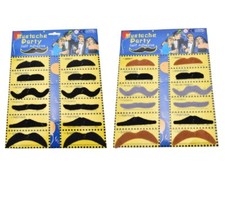 Stick On Fancy Dress Fake Moustaches Tash Mustache Stag Hen Party Pack Black UK