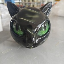 Luxury Black Cat Stone Sculpture Resin Desktop Ornament Elegant Home Decor