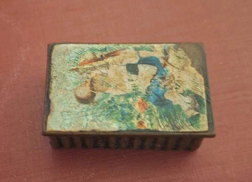 Antique snuff box with painted - antique,