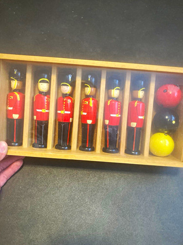 Wooden toy skittles set 6 - wooden, set,
