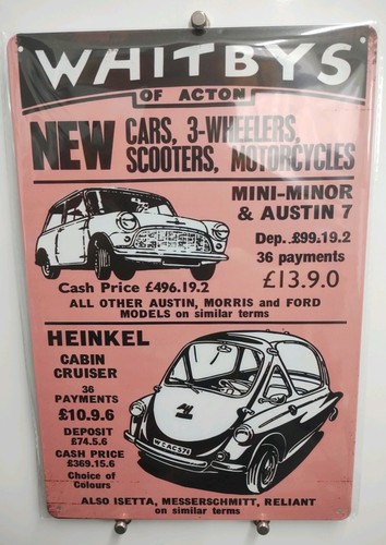 Metallic tin sign - /,
