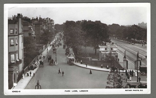 Vintage postcard park lane - vintage,