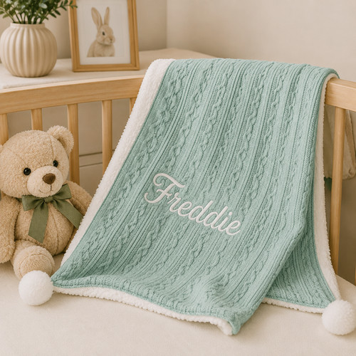 Personalised baby pom blanket - baby,