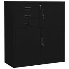 Office Cabinet Black Steel
