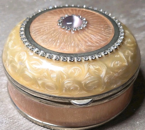 Vintage silver plated enamel