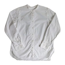 Muji White Cotton Chinese Collar Oversized Long Shirt Size L