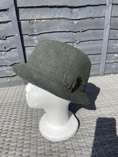 Ronnie Crowe Fedora Gelfer Green Hat Shooting Hunting Trilby M Medium Feather