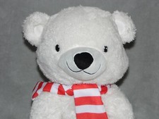 Mothercare white polar bear soft toy NEW red scarf teddy