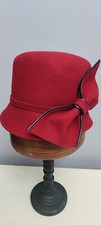Whiteley Ladies Red Cloche Hat 100% Wool