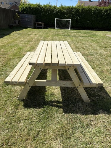 Wooden picnic table bench set - wooden,