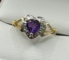 9ct Gold Love Heart Amethyst