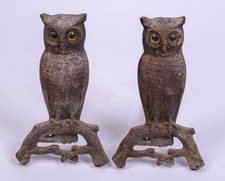 Vtg RARE Antique Cast Iron Owl