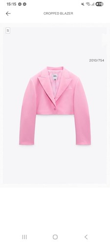 Zara pink cropped jacket - pink,