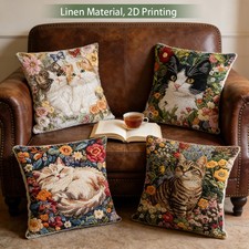 4 Pack 18" Cat Floral Cushion
