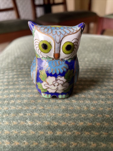 Cloisonné owl 6cm high - cloisonné,