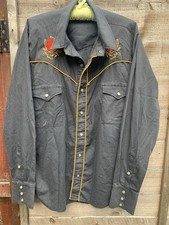 Vintage Ranch House Western Wear Grey Shirt Cowboy Size XL