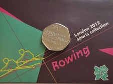 2012 LONDON OLYMPIC SPORTS 2011 ROWING 50p COIN UNC SEALED IN CARD
