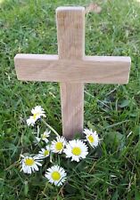 Wooden Memorial Cross. Grave Marker.pets.Solid oak.Remembrance.scattering Ashes