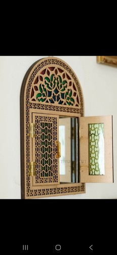 Wooden carved framed mirror - framed, /