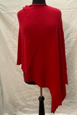 Pure Cashmere Poncho, Red