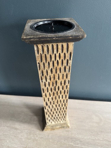 Tall wooden candle - tall,